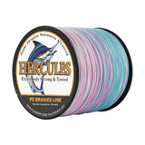 HERCULES 100M-2000M Pastel Tricolor 6lb-100lb PE Braided Fishing Line 4 Strands