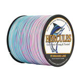 HERCULES 100M-2000M Pastel Tricolor 6lb-100lb PE Braided Fishing Line 4 Strands