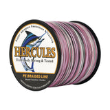 HERCULES 100M-2000M Pink Camo 6lb-100lb PE Braided Fishing Line 4 Strands