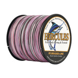 HERCULES 100M-2000M Pink Camo 6lb-100lb PE Braided Fishing Line 4 Strands