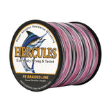 HERCULES 100M-2000M Pink Camo 10lb-300lb PE Braided Fishing Line 8 Strands