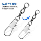 Barrel Swivel with B Snap for Fishing 5/0#-12#, Pack of 100pcs