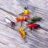 2.36"/0.44oz(6cm/12.5g) Topwater Hard Bait Wobbler Bee Popper Fishing Lures