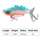 HERCULES 4.33" Multi-jointed Sinking Fishing Lure