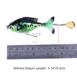 9.5cm/16.5g (3.74"/0.58oz) Topwater Fishing Lure with Rotating Tail and Sequin