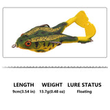 HERCULES Topwater Frog Soft Lures with Rotating Feet