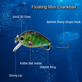 HERCULES 1.1" Mini Crankbait Single Hook Fishing Lure