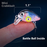 HERCULES 1.1" Mini Crankbait Single Hook Fishing Lure