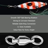 Fishing Ball Bearing Swivels with Solid Rings Pack of 10