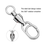 Fishing Ball Bearing Swivel with Oval Snap Pack of 10