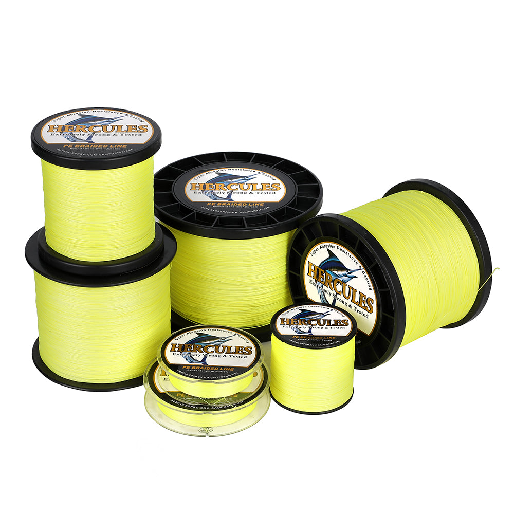 1000M 1094Yds Fluo Yellow 10lb-420lb HERCULES PE Braided Fishing Line –  HERCULES Fishing