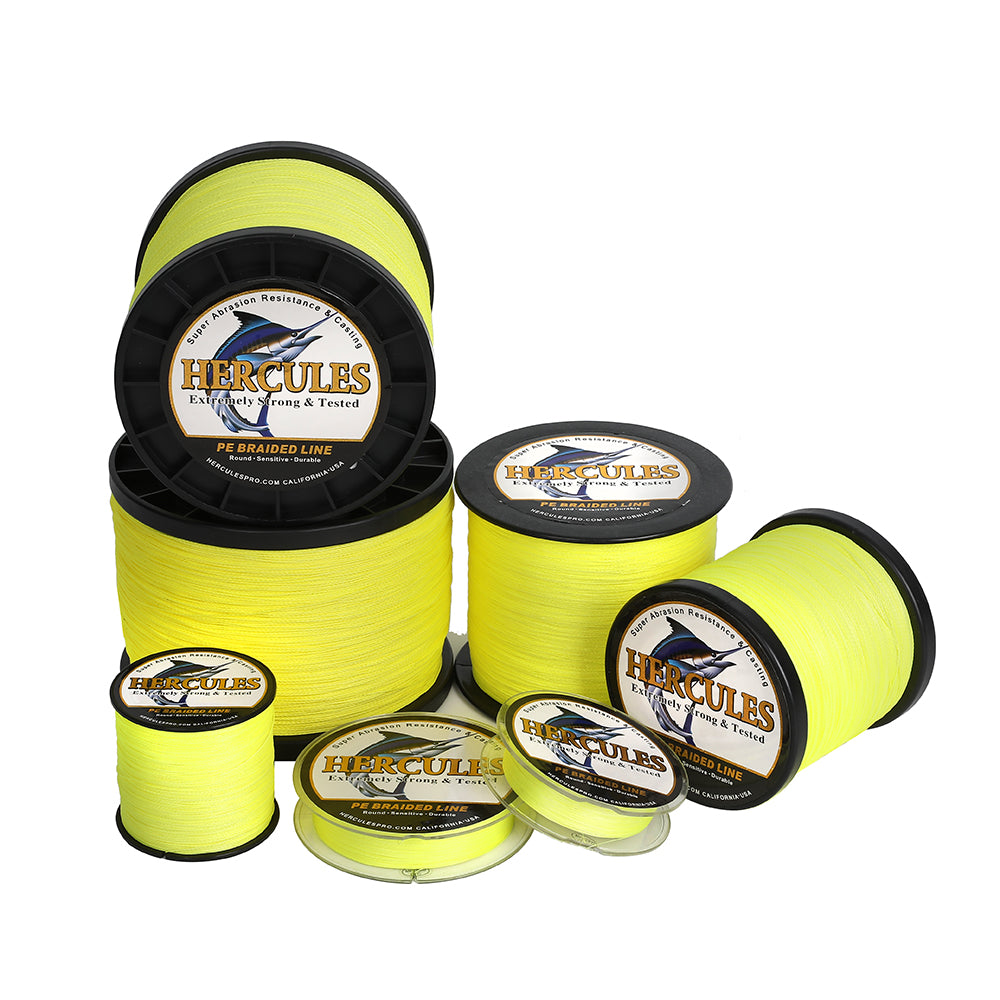 1500M 1640Yds Fluo Yellow 6lb-100lb HERCULES PE Braided Fishing Line 4 –  HERCULES Fishing