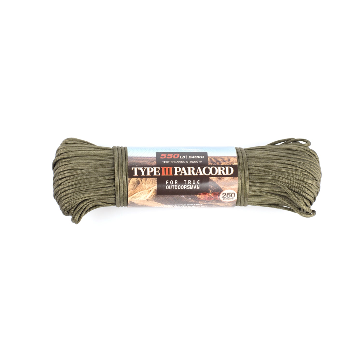 HERCULES 550 Paracord Survival Rope Army Green Type III Parachute Cord for Camping