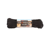 HERCULES 550 Paracord Survival Rope Black Type III Parachute Cord for Camping