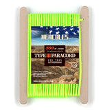 HERCULES 550 Paracord Survival Rope Neon Green Type III Parachute Cord for Camping