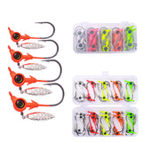 HERCULES 25pcs Fishing Jig Head Hooks with Willow Leaf Blade Fishing Lure