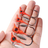 HERCULES 25pcs Fishing Jig Head Hooks with Willow Leaf Blade Fishing Lure