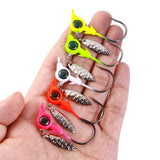 HERCULES 25pcs Fishing Jig Head Hooks with Willow Leaf Blade Fishing Lure