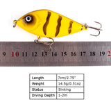 2.75" Jerkbait Fishing Lure Hard Bait with Rattling Steel Balls