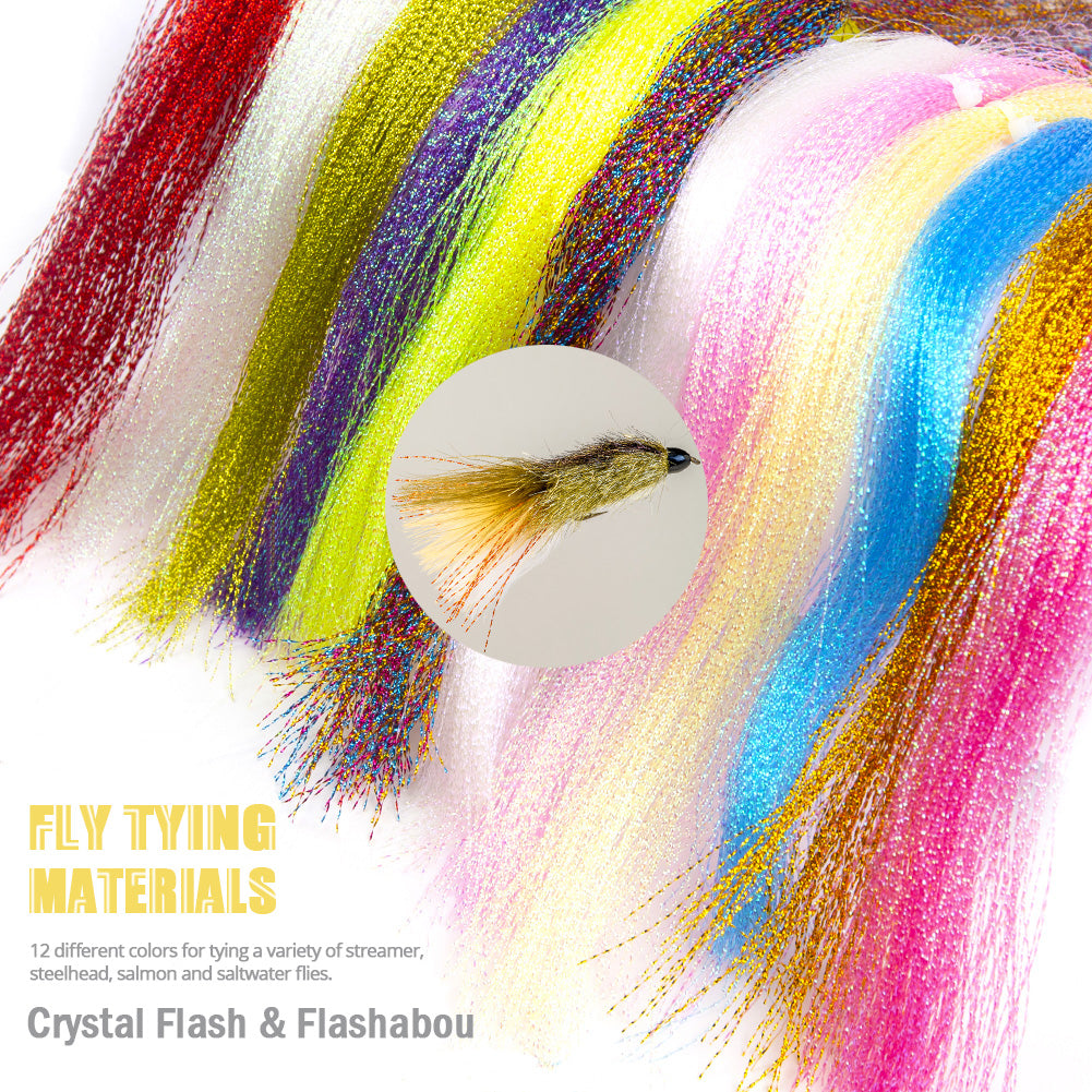 HERCULES Crystal Flash Línea de pesca con mosca Material para atado de moscas