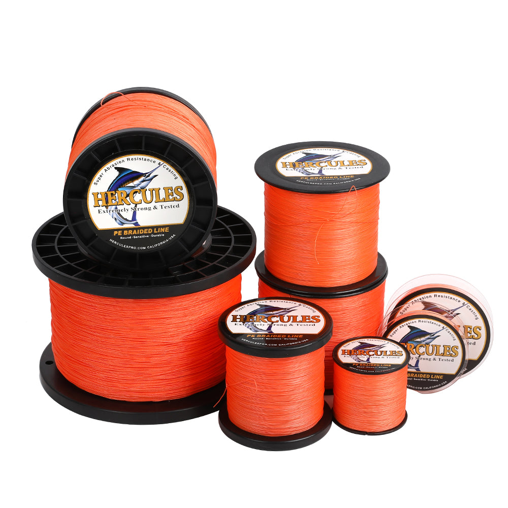 1500M 1640Yds Orange 10lb-200lb HERCULES PE Braided Fishing Line 8 Strands - 10lb/4.5KG 0.12mm 1500M 1640Yds Orange 10lb-200lb HERCULES PE Braided Fishing Line 8 Strands - 10lb/4.5KG 0.12mm