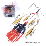 HERCULES Spinner Bait Jig with 4 Willow Leaf Sequins Fishing Lure