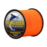 Ligne de pêche tressée PE HERCULES Orange sans décoloration, 8 brins de 10lb - 120lb