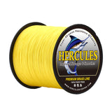 Ligne de pêche tressée PE HERCULES jaune sans décoloration, 8 brins de 10lb - 120lb