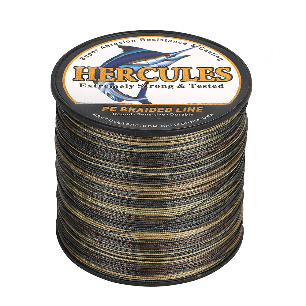Hercules Braided Fishing Line 1000m 1094yds 6lbs 100lbs PE 4 Strands (multicolor 50lb/22.7kg 0.37mm)