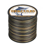 HERCULES Camouflage 12 Strands 10lb-420lb PE Braided Fishing Line 100M-2000M