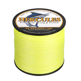 Ligne de pêche tressée HERCULES PE, jaune Fluorescent, 2000M, 2187Yds, 10lb-250lb, 12 brins