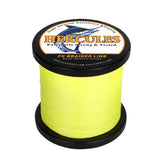 500M 547Yds amarillo fluorescente 10lb-420lb HERCULES PE hilo de pescar trenzado 12 hebras