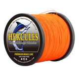 Ligne de pêche tressée PE HERCULES Orange sans décoloration, 4 brins de 6lb - 100lb