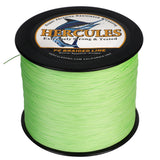 HERCULES Fluorescent Green 12 Strands 10lb-420lb PE Braided Fishing Line 100M-2000M